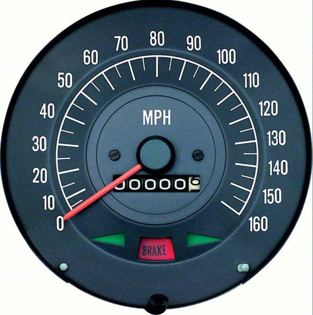 68 Firebird 160 MPH SPEEDO: (re) (for cars W/ Gauge Package)